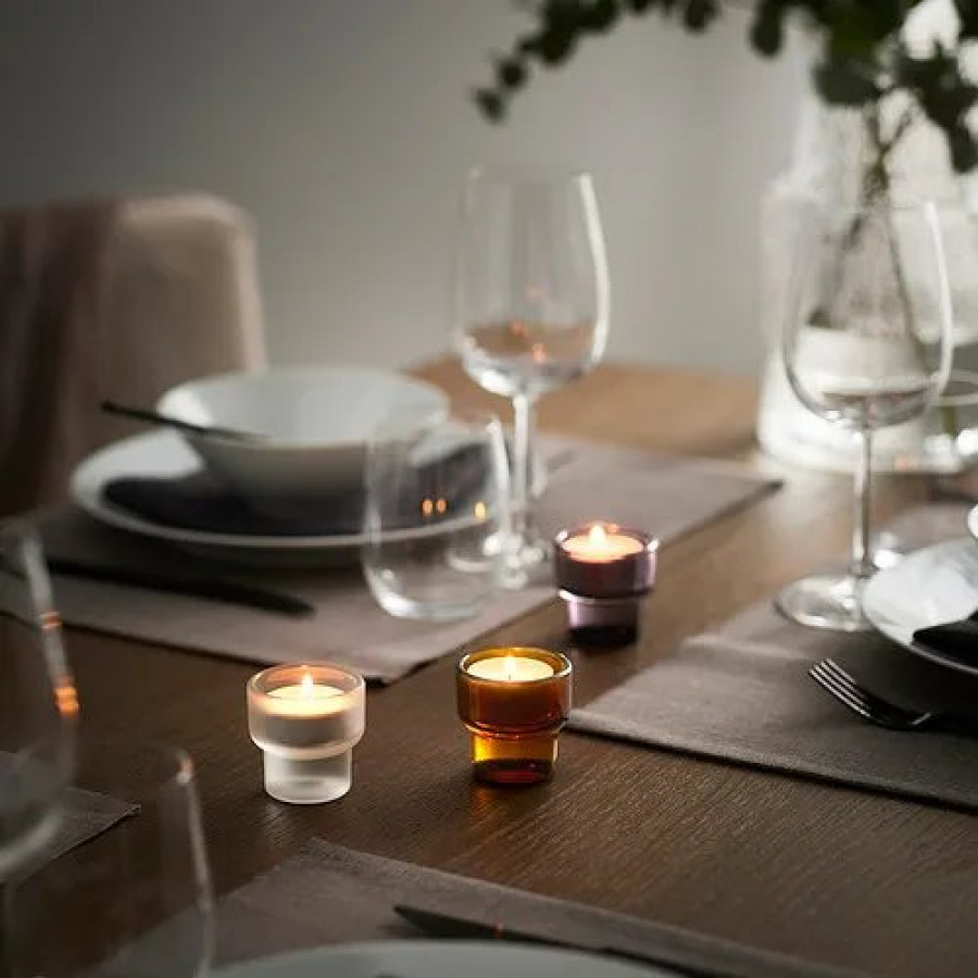 Подсвечники для чайной свечи IKEA LAGUSVALA, матовое стекло, 3 шт