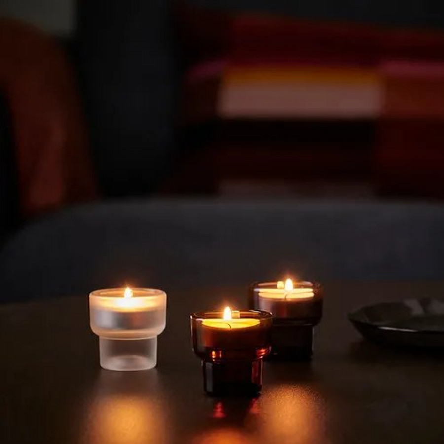 Подсвечники для чайной свечи IKEA LAGUSVALA, матовое стекло, 3 шт