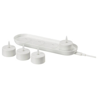 Светодиодные чайные свечи IKEA SKATGAS, с зарядной станцией, 4 шт