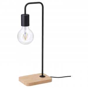 Настольная лампа IKEA TVARHAND, черная, бамбук