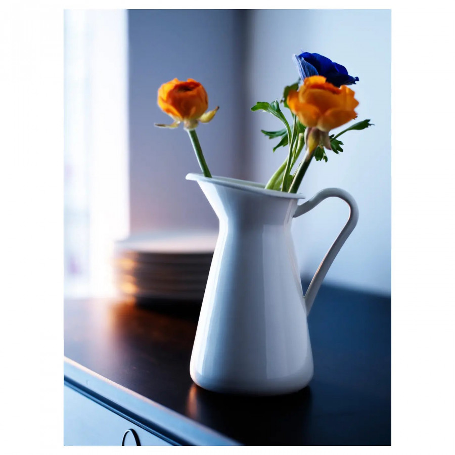 Ваза кувшин IKEA SOCKERÄRT, 16 см, белый