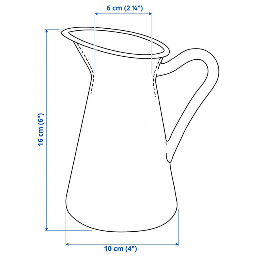 Ваза кувшин IKEA SOCKERÄRT, 16 см, белый