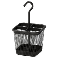 Контейнер для столовых приборов IKEA UPPDATERA, 12х12 см, антрацит