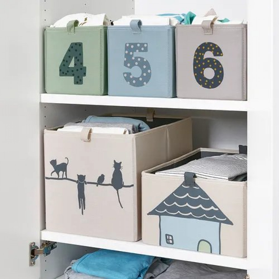 Коробки детские IKEA BARNDROM, 17x27x17 см, набор 3 шт