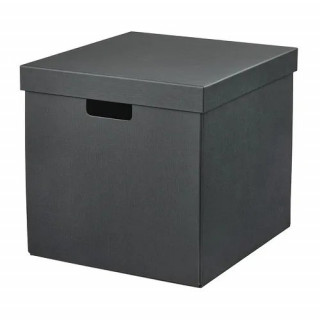 Коробка с крышкой IKEA FJADERHAR, 32x35x31 см, антрацит