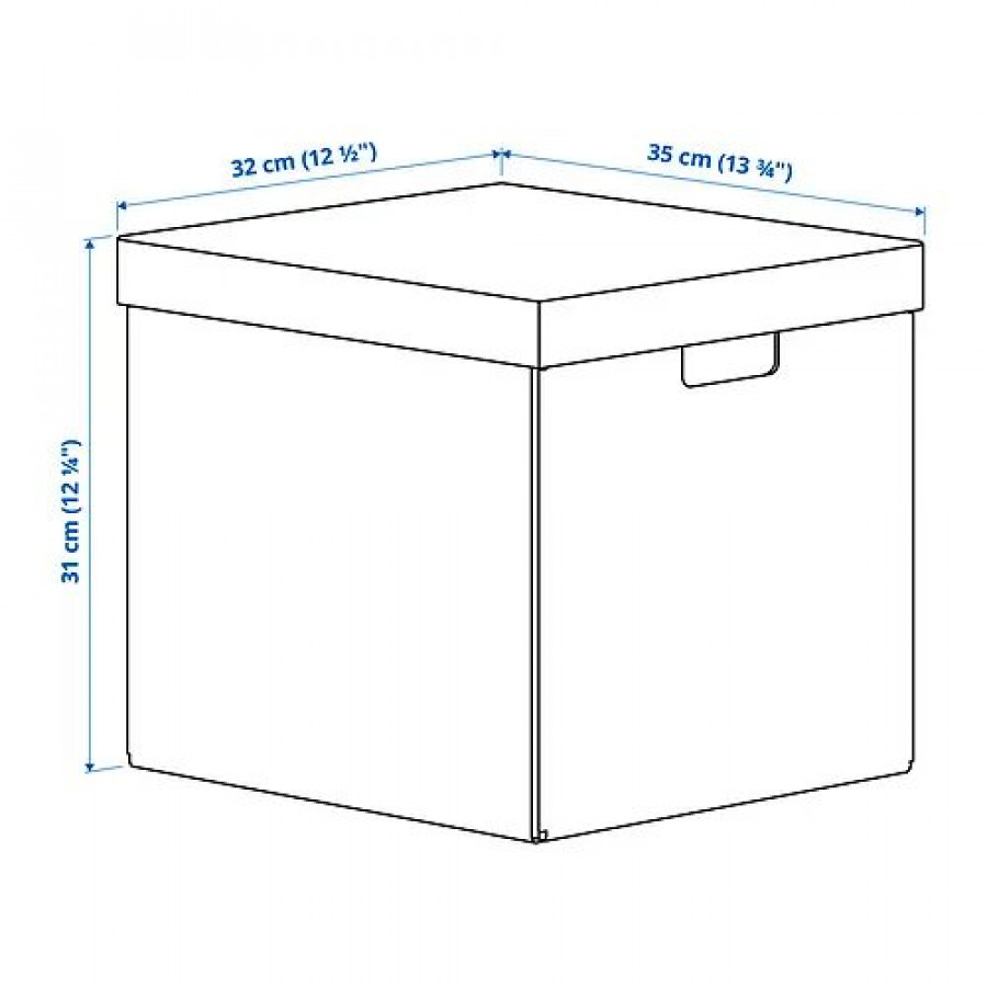 Коробка с крышкой IKEA FJADERHAR, 32x35x31 см, антрацит