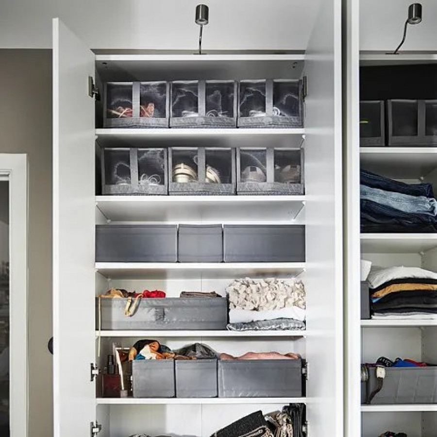 Коробки для обуви IKEA SKUBB, набор 4 шт, серые
