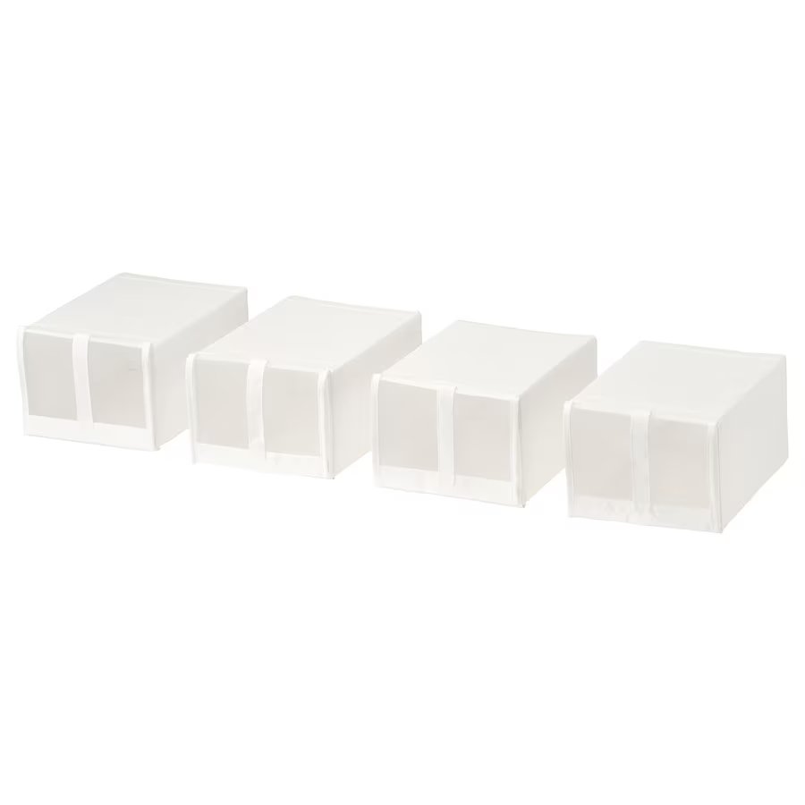 Коробки для обуви IKEA SKUBB, набор 4 шт, белые