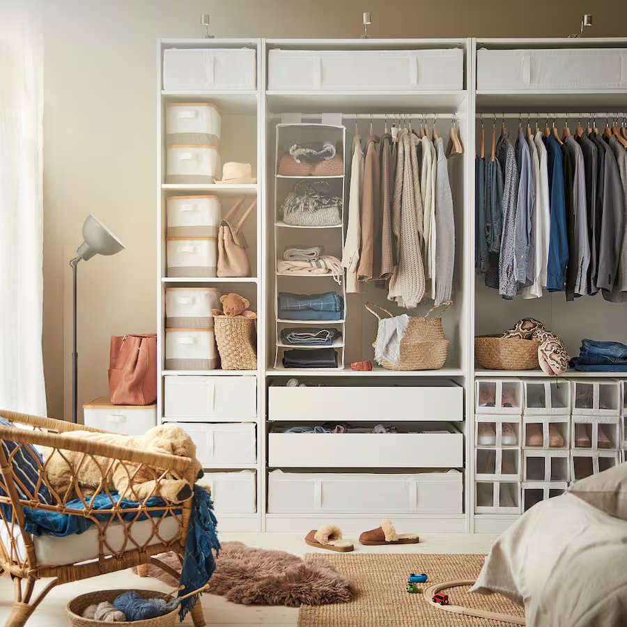 Коробки для обуви IKEA SKUBB, набор 4 шт, белые