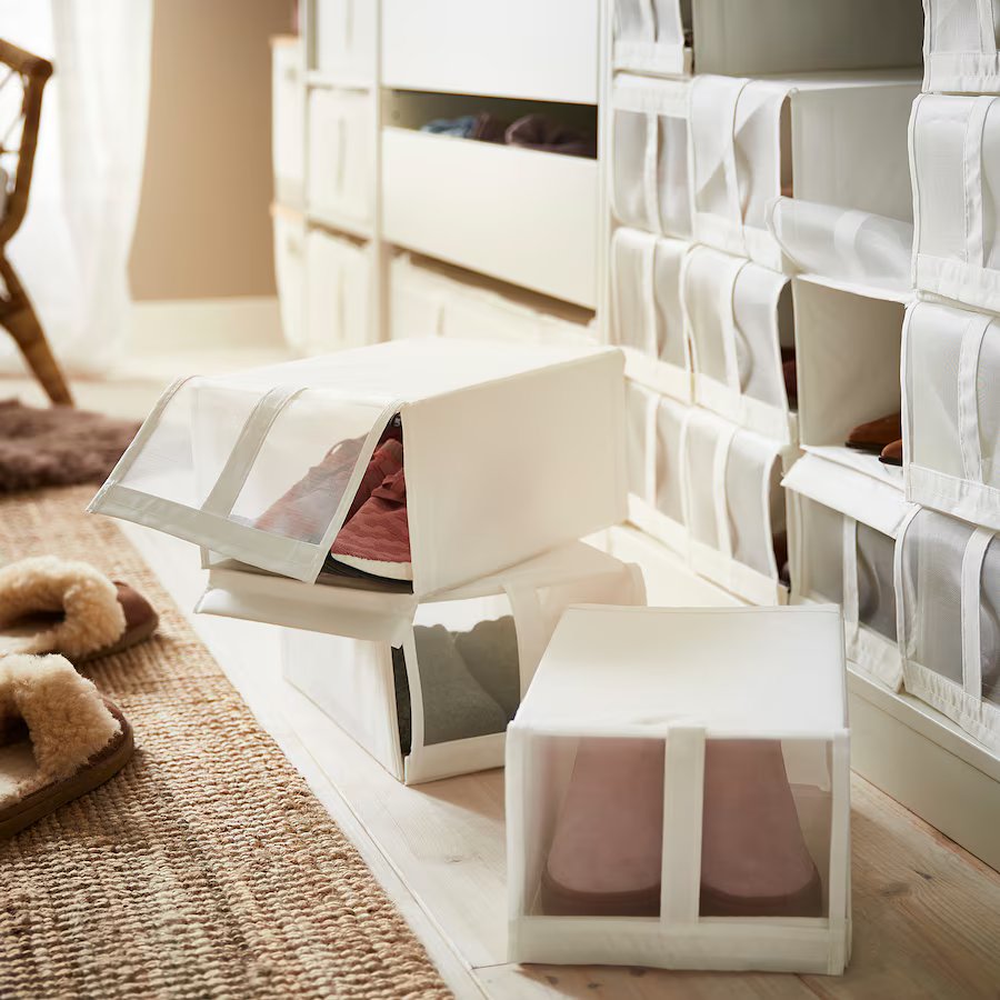 Коробки для обуви IKEA SKUBB, набор 4 шт, белые