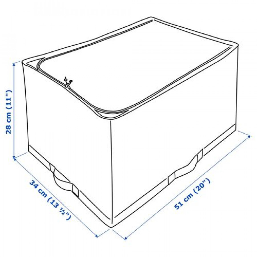Кофр для хранения IKEA STUK, 34x51x28 см, белый в клетку