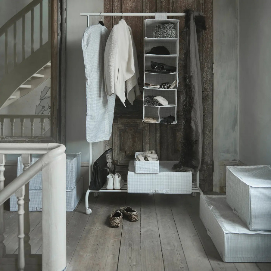 Органайзер подвесной IKEA STUK, 30x30x90 см, белый в клетку