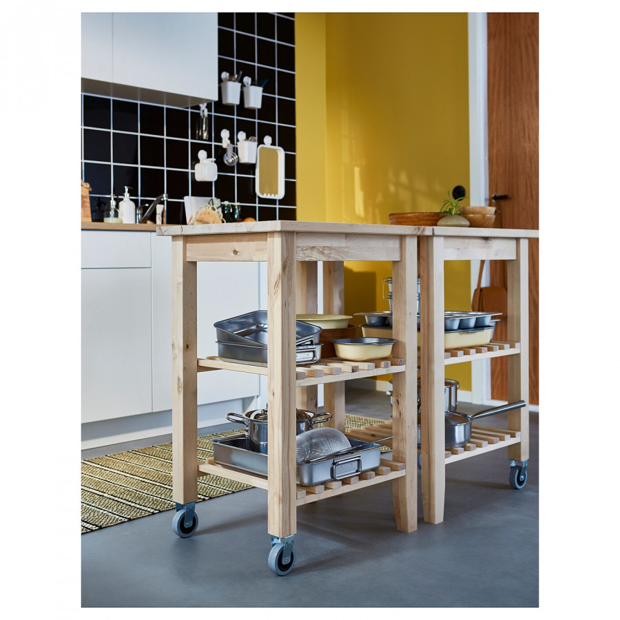 Тележка для хранения IKEA BEKVAM, 58x50, массив бука