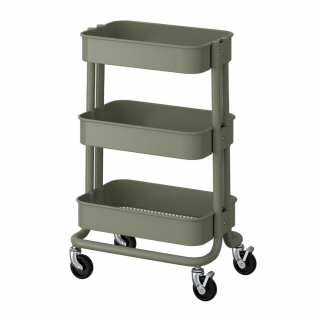 Тележка для хранения IKEA RASKOG, 38x28x61, серо-зеленая