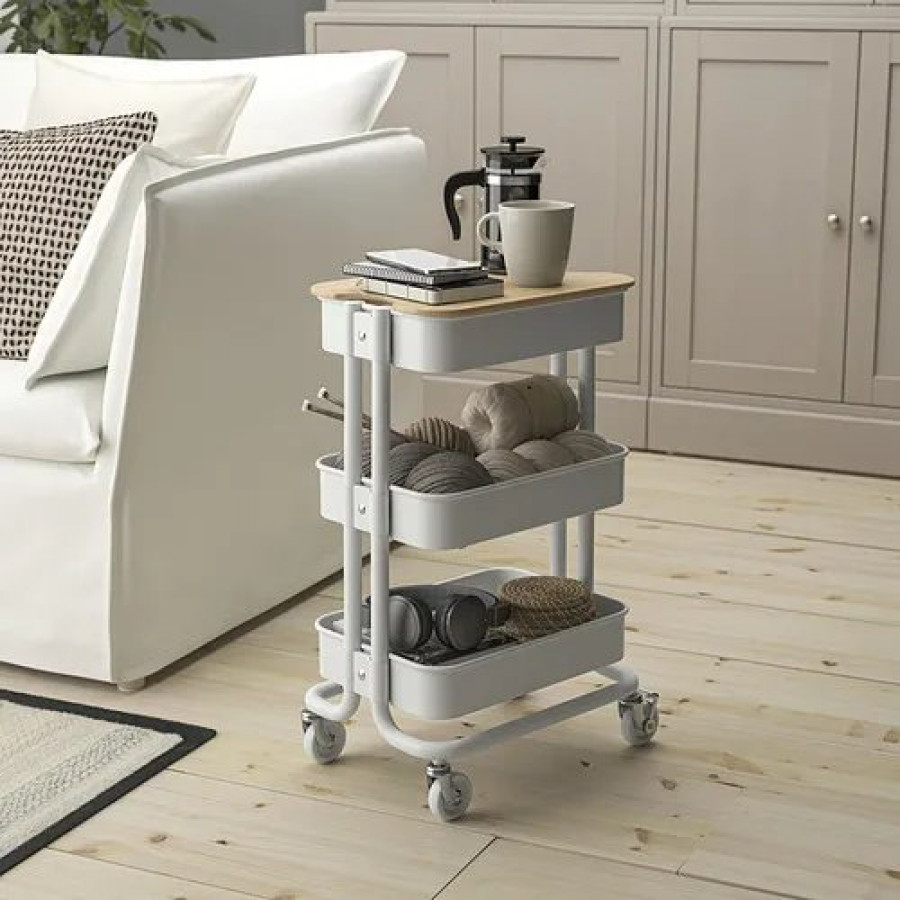 Тележка для хранения IKEA RASKOG, 38x28x61, белая