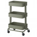 Тележка для хранения IKEA RASKOG, 45x35x77, серо-зеленая