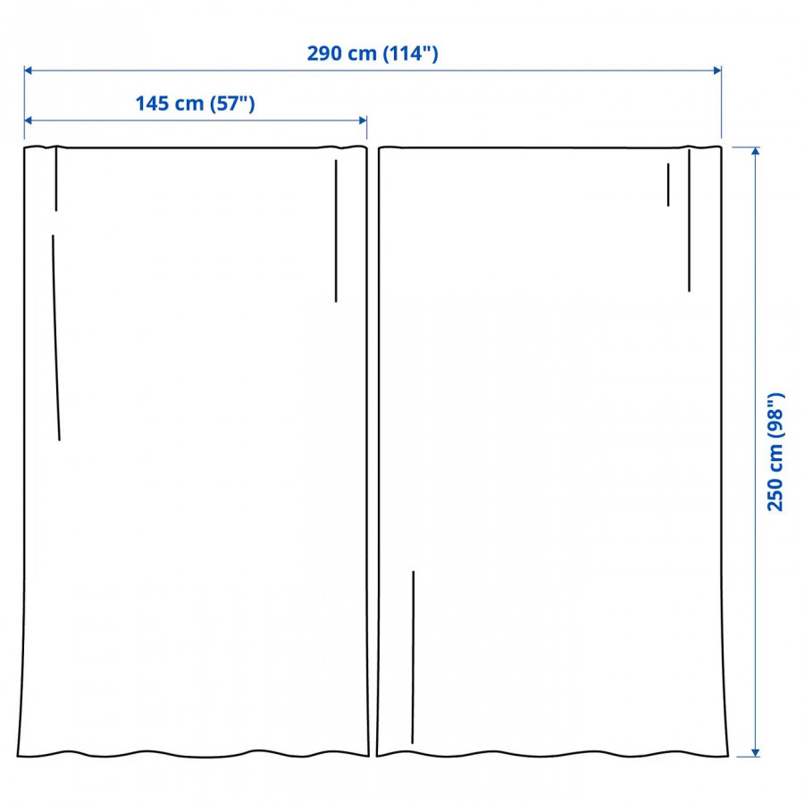Шторы IKEA GINSTMOTT, 145х250 см, бежевые