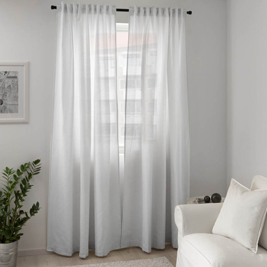 Шторы IKEA TIBAST, 145x250 см, хлопок, белые