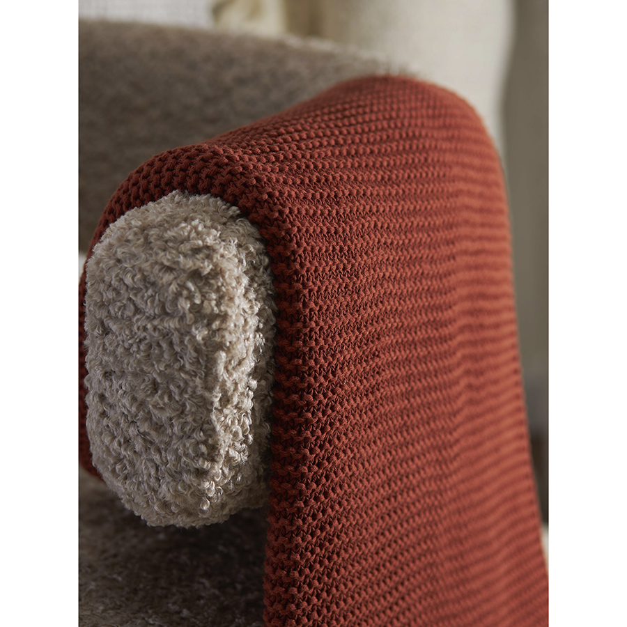 Плед из хлопка TKANO ESSENTIAL, 130x180 см, терракотовый