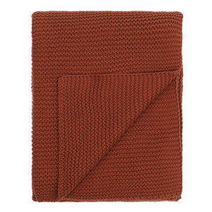 Плед из хлопка TKANO ESSENTIAL, 130x180 см, терракотовый