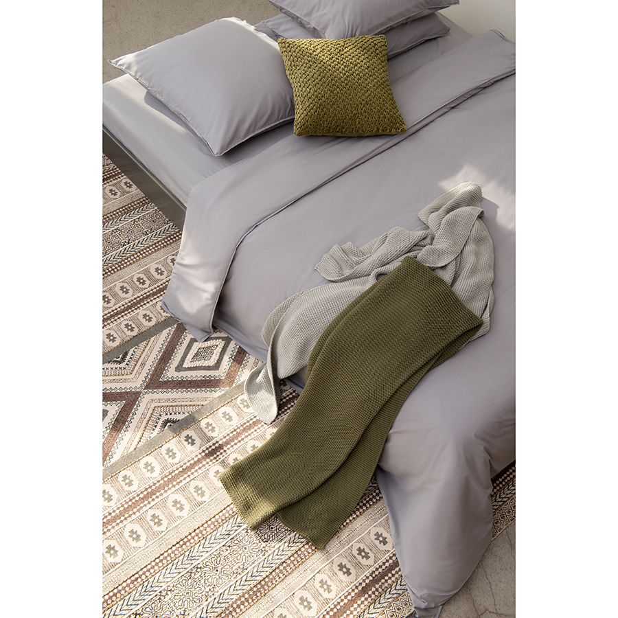 Плед из хлопка TKANO ESSENTIAL, 130x180 см, оливковый